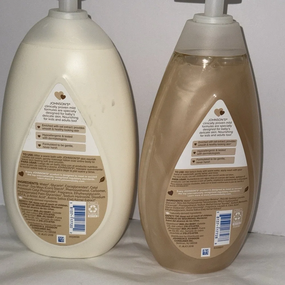 2 Pc Oat Vanilla Johnson's Skin Nourishing‎ Baby Body Wash & Lotion (L36)